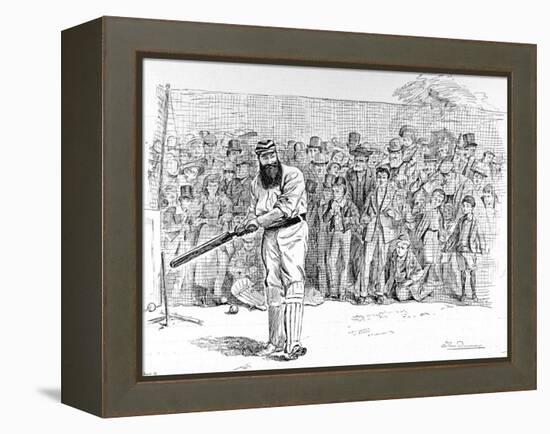 W.G. Grace Batting in the Nets at Lord's, 1895-null-Framed Premier Image Canvas