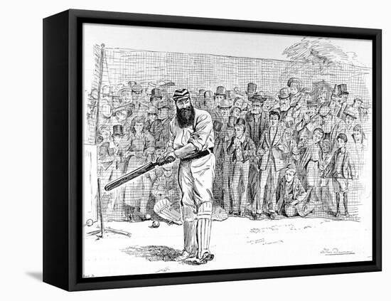 W.G. Grace Batting in the Nets at Lord's, 1895-null-Framed Premier Image Canvas