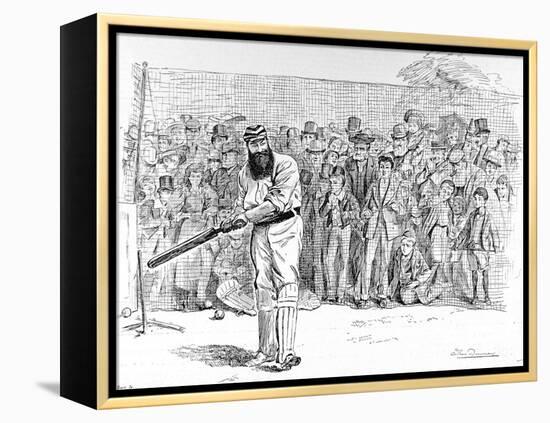 W.G. Grace Batting in the Nets at Lord's, 1895-null-Framed Premier Image Canvas