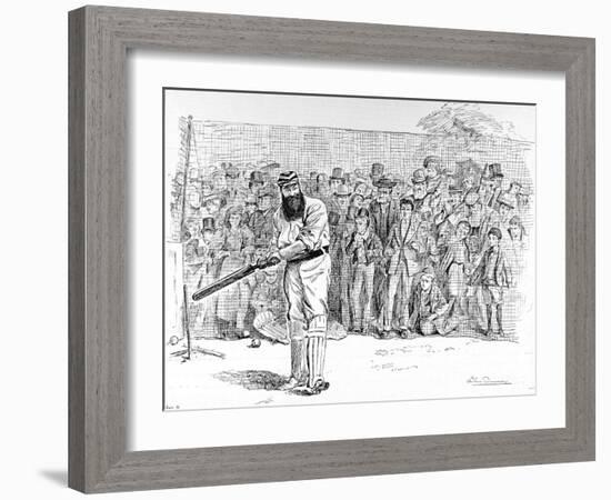 W.G. Grace Batting in the Nets at Lord's, 1895-null-Framed Photographic Print