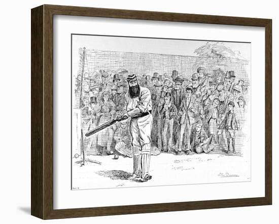 W.G. Grace Batting in the Nets at Lord's, 1895-null-Framed Photographic Print