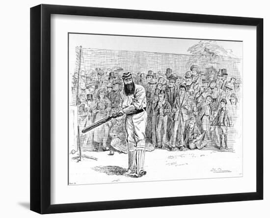 W.G. Grace Batting in the Nets at Lord's, 1895-null-Framed Photographic Print