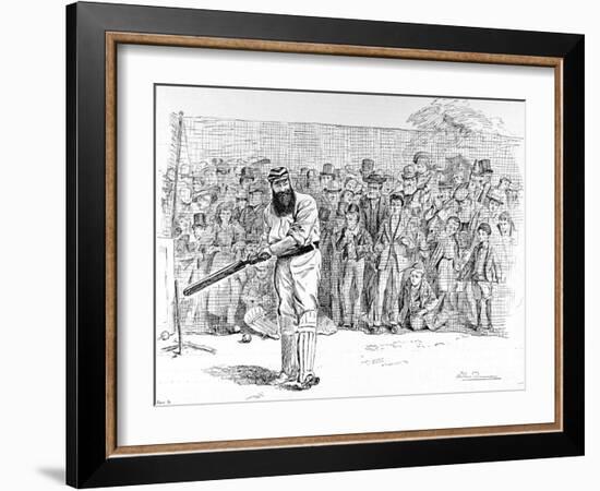 W.G. Grace Batting in the Nets at Lord's, 1895-null-Framed Photographic Print