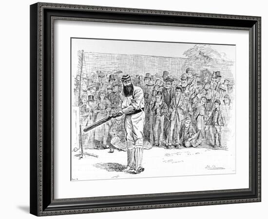 W.G. Grace Batting in the Nets at Lord's, 1895-null-Framed Photographic Print