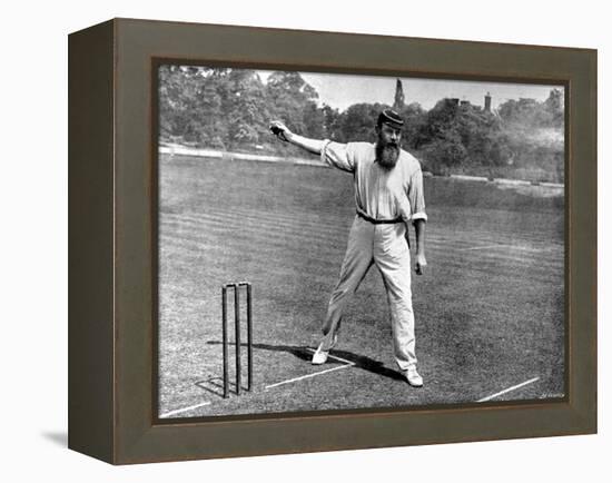 W.G. Grace Bowling at the Crystal Palace Cricket Ground-null-Framed Premier Image Canvas