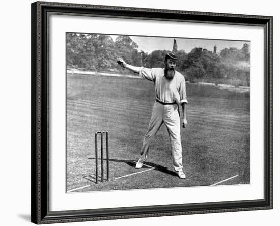 W.G. Grace Bowling at the Crystal Palace Cricket Ground-null-Framed Photographic Print