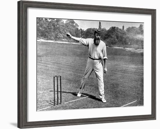 W.G. Grace Bowling at the Crystal Palace Cricket Ground-null-Framed Photographic Print