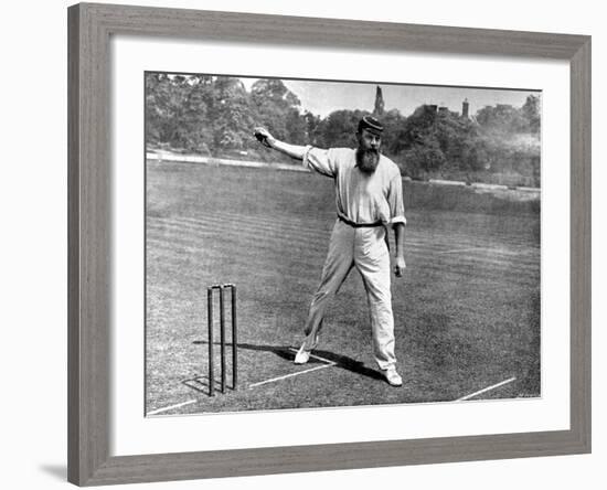 W.G. Grace Bowling at the Crystal Palace Cricket Ground-null-Framed Photographic Print