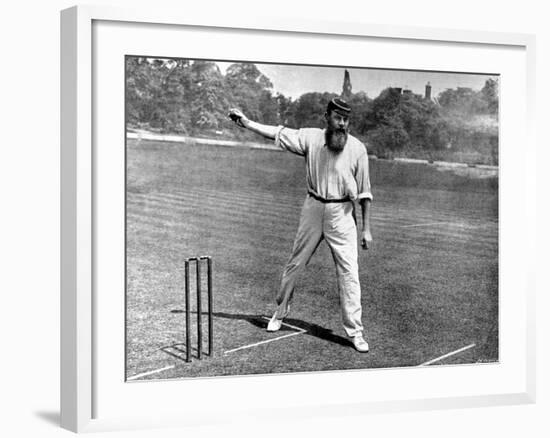 W.G. Grace Bowling at the Crystal Palace Cricket Ground-null-Framed Photographic Print