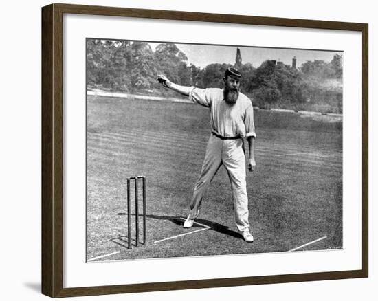 W.G. Grace Bowling at the Crystal Palace Cricket Ground-null-Framed Photographic Print