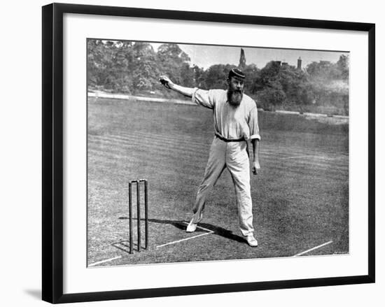 W.G. Grace Bowling at the Crystal Palace Cricket Ground-null-Framed Photographic Print