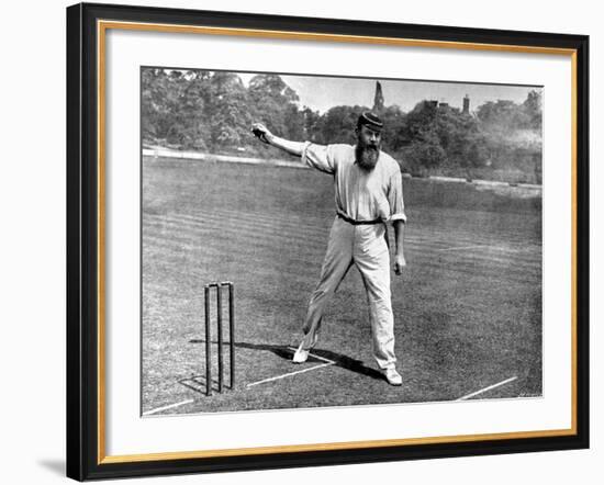 W.G. Grace Bowling at the Crystal Palace Cricket Ground-null-Framed Photographic Print