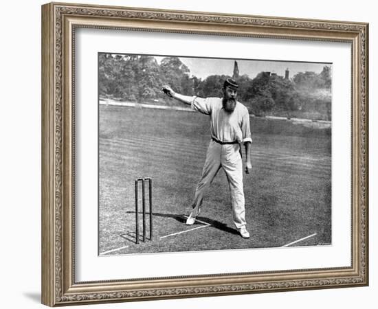 W.G. Grace Bowling at the Crystal Palace Cricket Ground-null-Framed Photographic Print