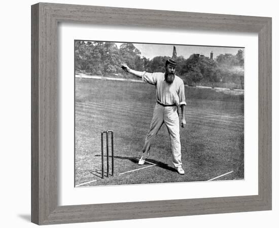 W.G. Grace Bowling at the Crystal Palace Cricket Ground-null-Framed Photographic Print