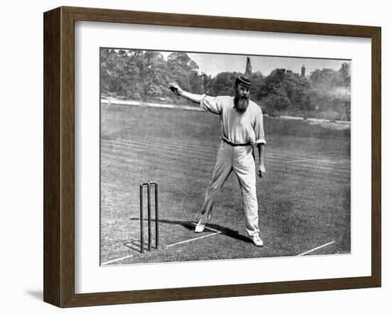 W.G. Grace Bowling at the Crystal Palace Cricket Ground-null-Framed Photographic Print