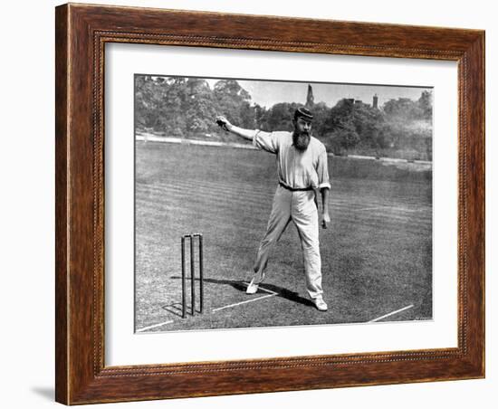 W.G. Grace Bowling at the Crystal Palace Cricket Ground-null-Framed Photographic Print