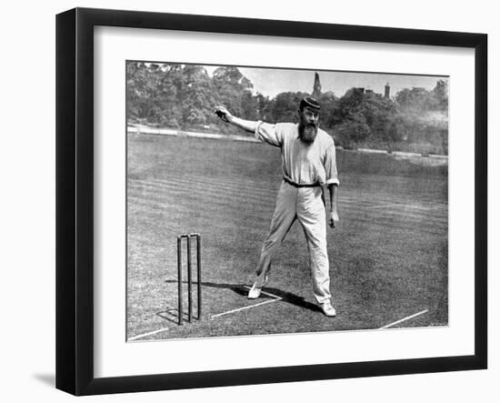 W.G. Grace Bowling at the Crystal Palace Cricket Ground-null-Framed Photographic Print