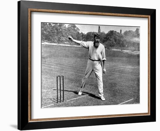 W.G. Grace Bowling at the Crystal Palace Cricket Ground-null-Framed Photographic Print