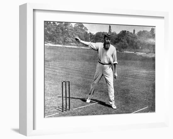 W.G. Grace Bowling at the Crystal Palace Cricket Ground-null-Framed Photographic Print