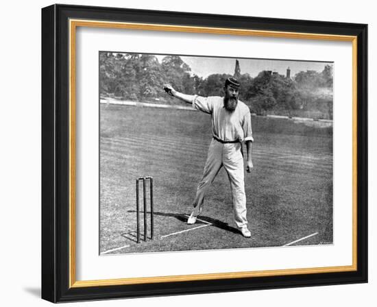 W.G. Grace Bowling at the Crystal Palace Cricket Ground-null-Framed Photographic Print