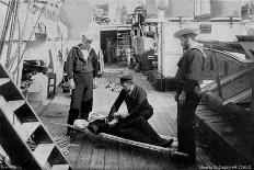 Issuing Rum on Board HMS 'Royal Sovereign, 1896-W Gregory-Framed Premier Image Canvas