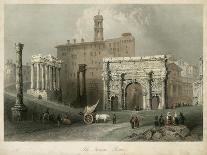 The Forum- Rome, Italy-W.H. Bartlett-Framed Stretched Canvas
