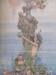 'She Put The Statue Back In Her Garden', c1930-W Heath Robinson-Giclee Print