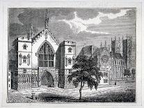 Westminster Hall from New Palace Yard with a View of Westminster Abbey, London, C1820-W Hughes-Giclee Print