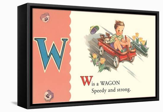 W is a Wagon-null-Framed Stretched Canvas