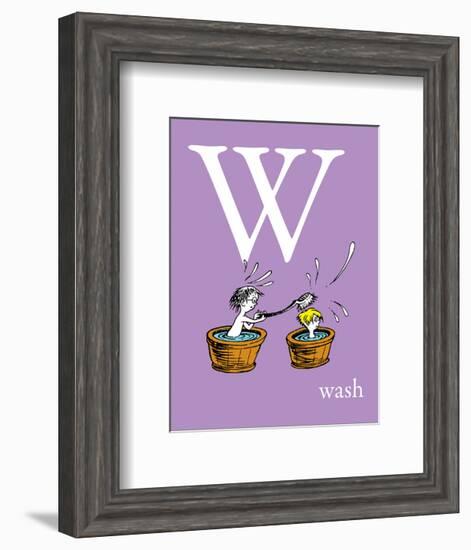 W is for Wash (purple)-Theodor (Dr. Seuss) Geisel-Framed Art Print