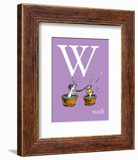 W is for Wash (purple)-Theodor (Dr. Seuss) Geisel-Framed Art Print