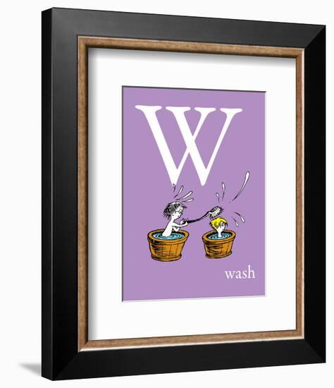 W is for Wash (purple)-Theodor (Dr. Seuss) Geisel-Framed Art Print