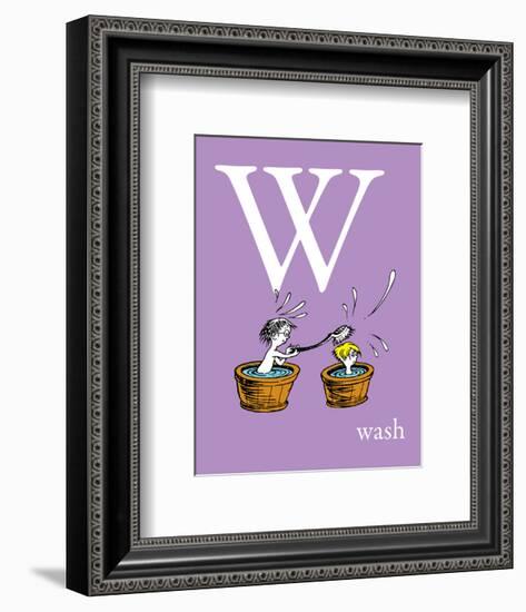 W is for Wash (purple)-Theodor (Dr. Seuss) Geisel-Framed Art Print