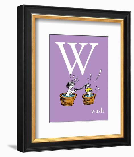 W is for Wash (purple)-Theodor (Dr. Seuss) Geisel-Framed Art Print