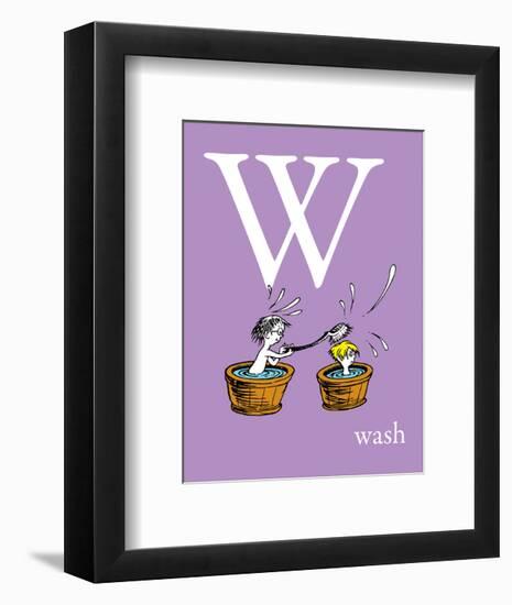 W is for Wash (purple)-Theodor (Dr. Seuss) Geisel-Framed Art Print