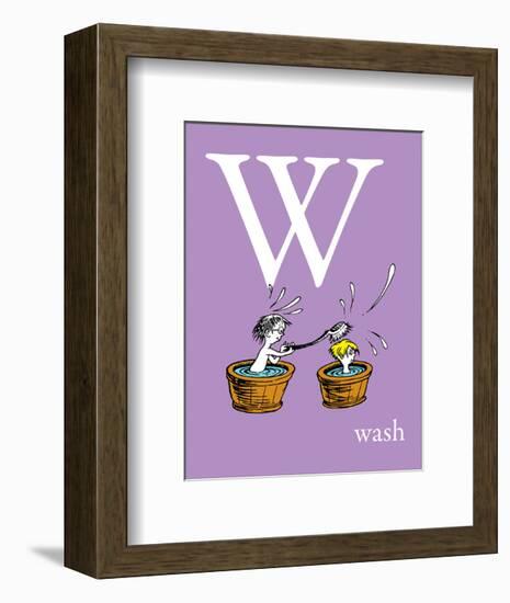 W is for Wash (purple)-Theodor (Dr. Seuss) Geisel-Framed Art Print