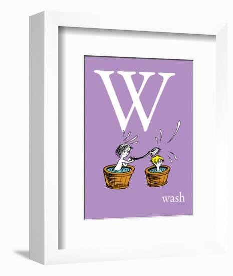 W is for Wash (purple)-Theodor (Dr. Seuss) Geisel-Framed Art Print