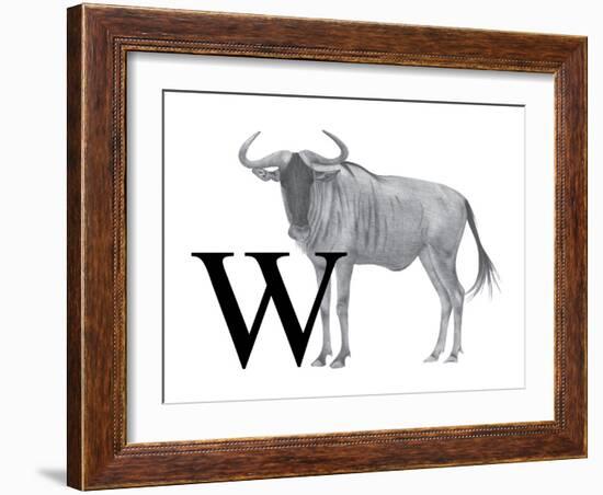 W is for Wildebeest-Stacy Hsu-Framed Art Print