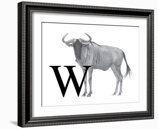 W is for Wildebeest-Stacy Hsu-Framed Art Print