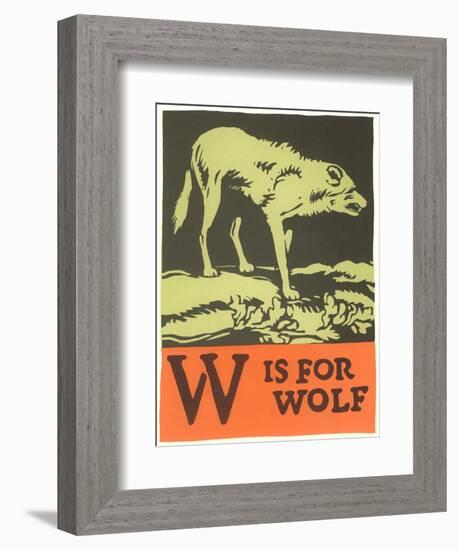 W is for Wolf-null-Framed Premium Giclee Print