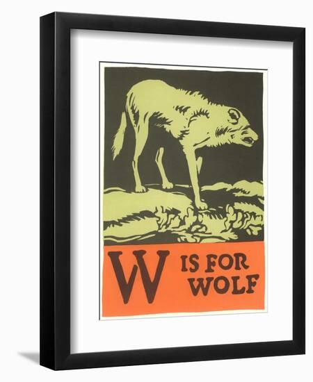 W is for Wolf-null-Framed Premium Giclee Print