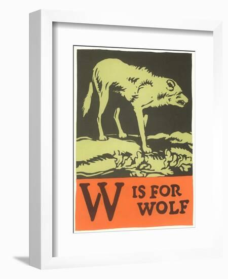 W is for Wolf-null-Framed Premium Giclee Print