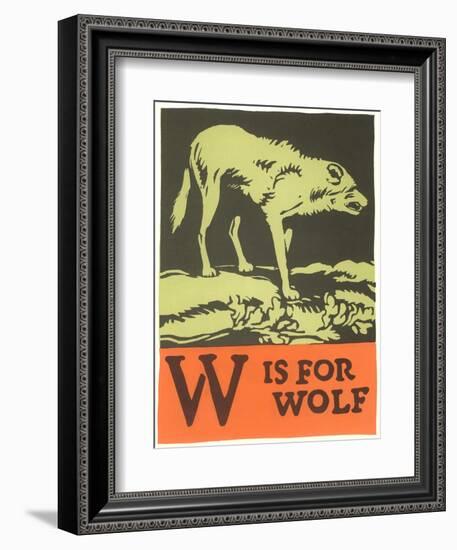 W is for Wolf-null-Framed Premium Giclee Print