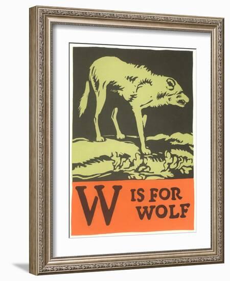 W is for Wolf-null-Framed Art Print