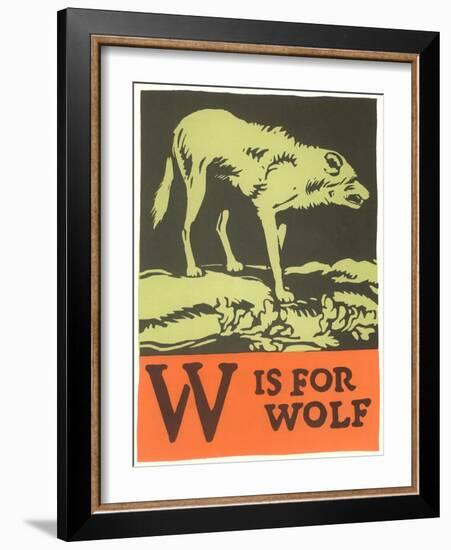 W is for Wolf-null-Framed Art Print