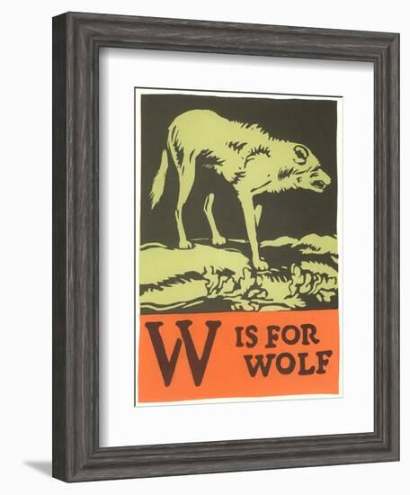 W is for Wolf-null-Framed Art Print