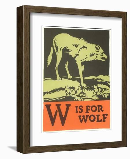 W is for Wolf-null-Framed Art Print