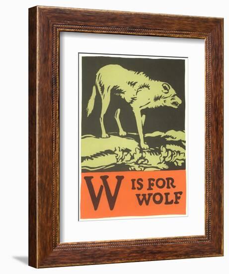 W is for Wolf-null-Framed Art Print