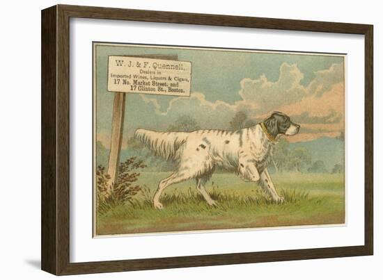 W.J. and F. Quennell Trade Card with an English Setter-null-Framed Giclee Print