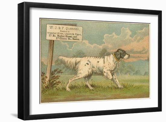 W.J. and F. Quennell Trade Card with an English Setter-null-Framed Giclee Print